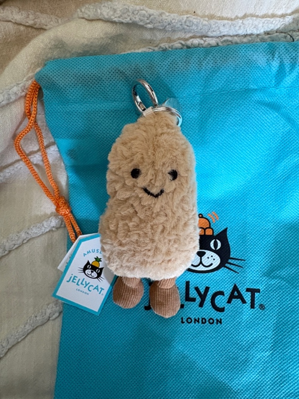 Jellycat Peanut charm BNWT + dust bag